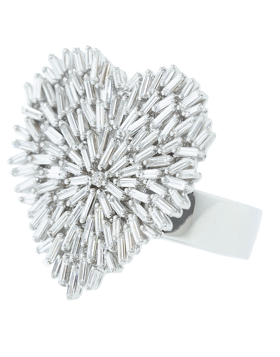 SUZANNE KALAN-Large Heart Diamond Ring-WHITE GOLD