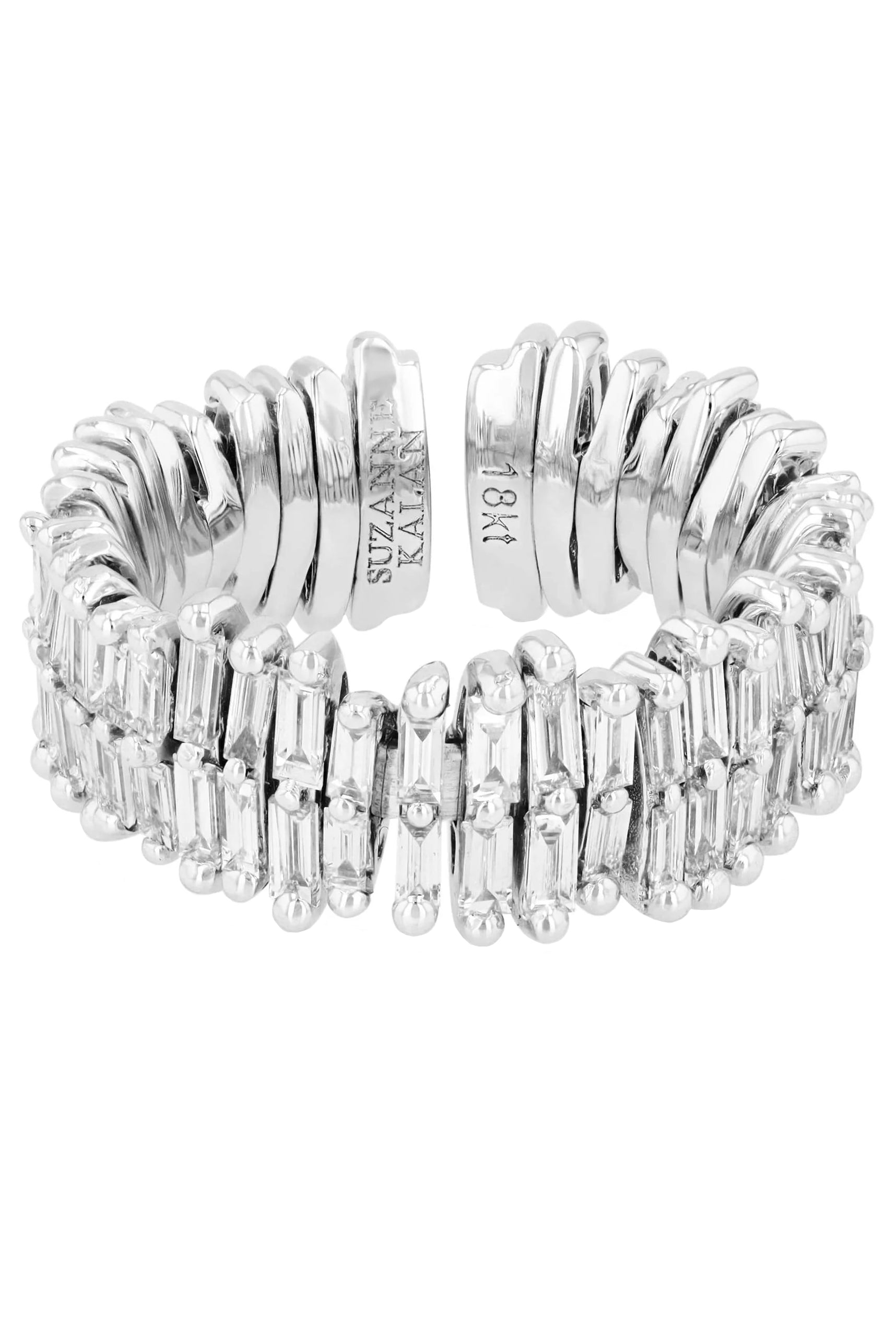 SUZANNE KALAN-Double Diamond Baguette Ring-WHITE GOLD