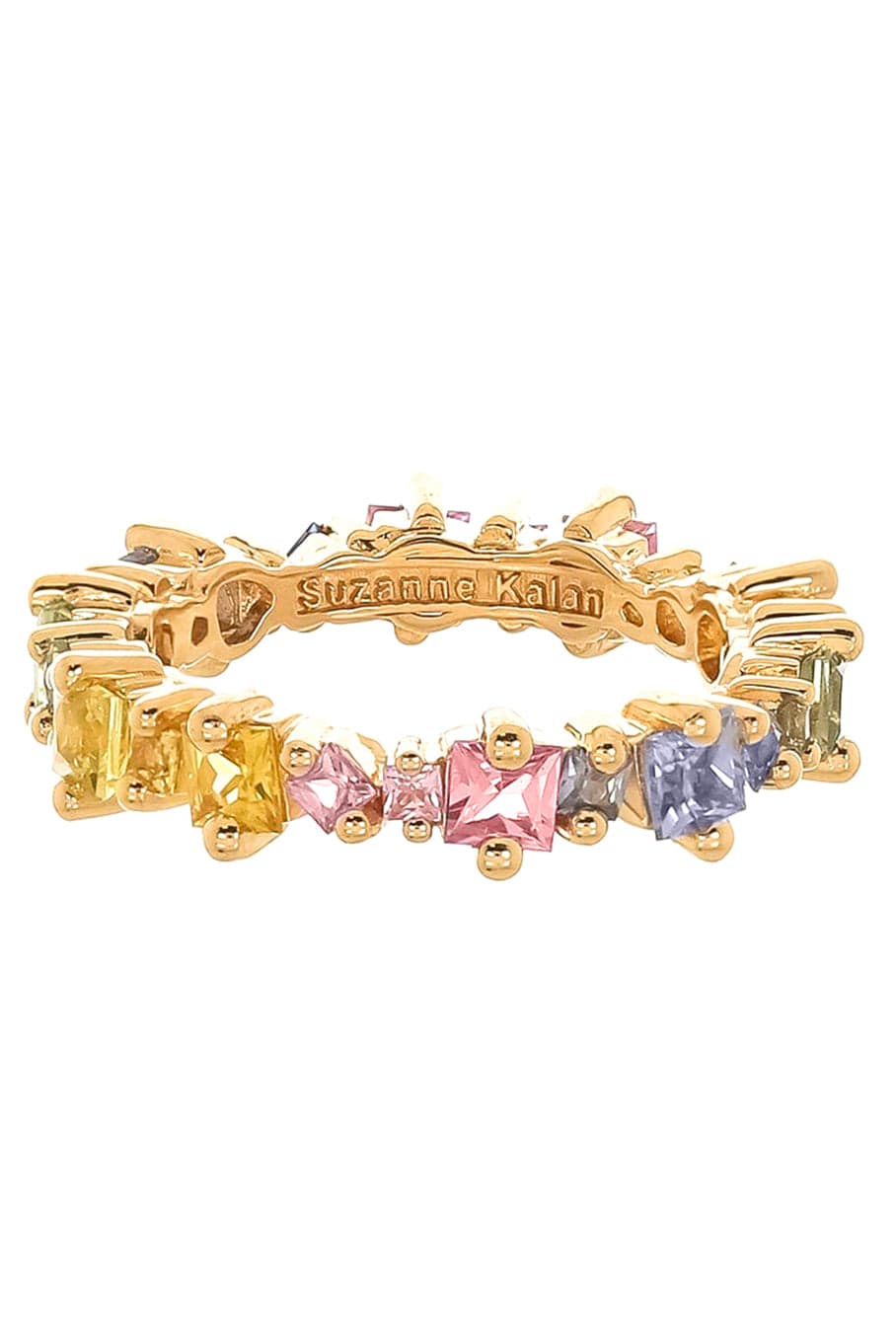 SUZANNE KALAN-Pastel Sapphire Princess Cut Eternity Band-YELLOW GOLD
