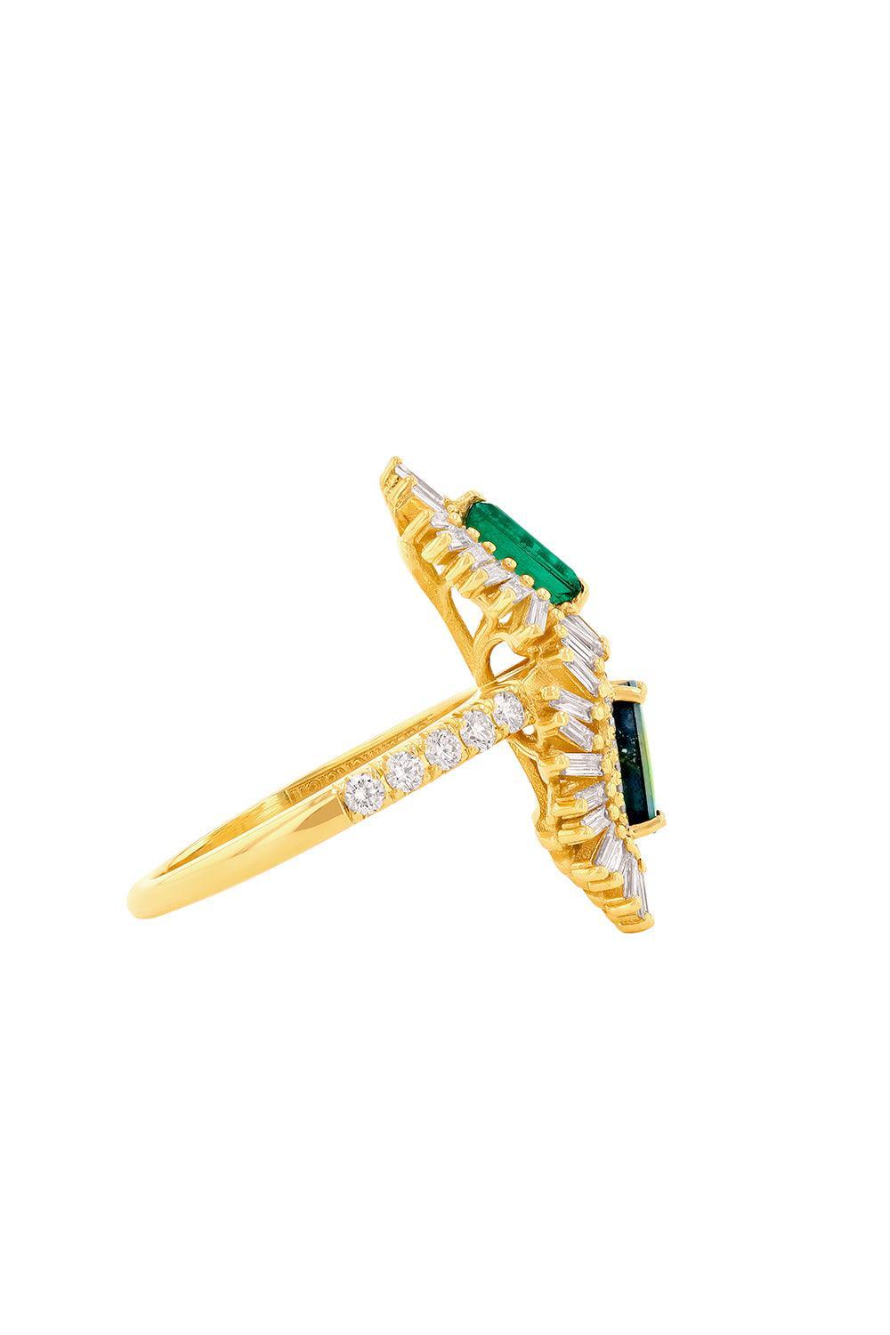 Emerald Opal Cocktail Ring-YELLOW GOLD-6.75-JEWELRYFINE JEWELRING-SUZANNE KALAN
