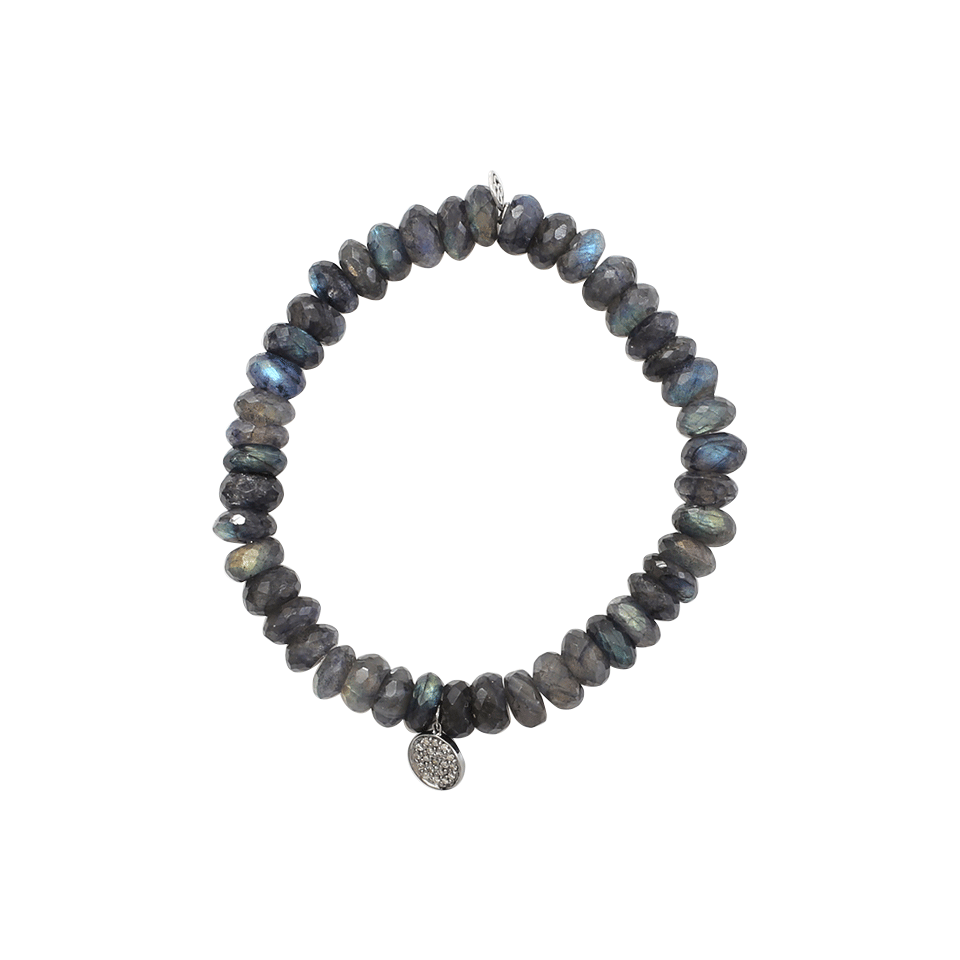 SYDNEY EVAN-Diamond Disc Beaded Bracelet-BLACK GOLD
