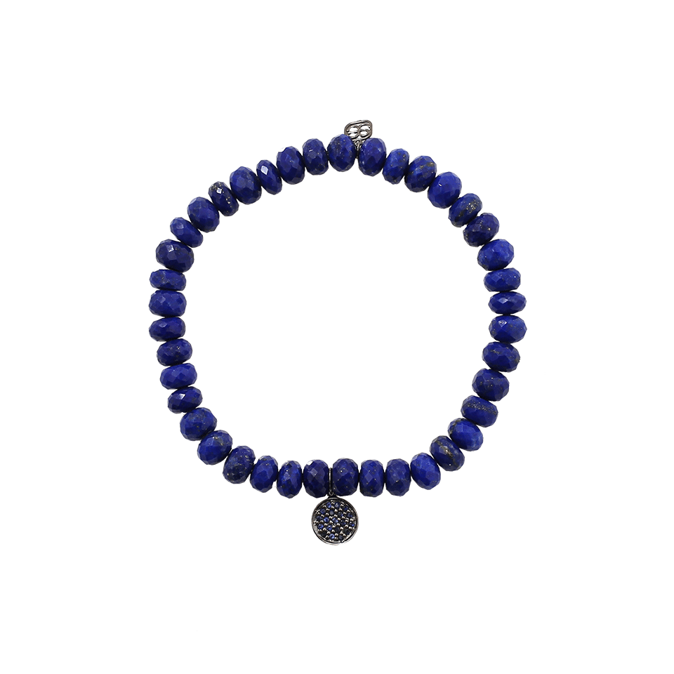 SYDNEY EVAN-Sapphire Disc Lapis Beaded Bracelet-BLACK GOLD