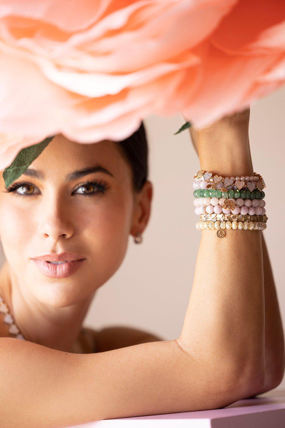 SYDNEY EVAN-Bezel Rose Morganite Bracelet-ROSE GOLD
