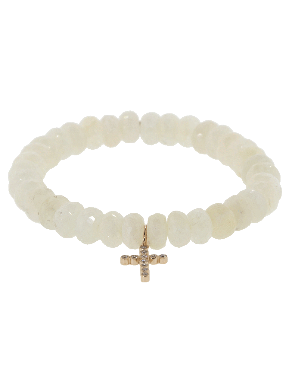 SYDNEY EVAN-Diamond Cross Charm Bracelet-ROSE GOLD