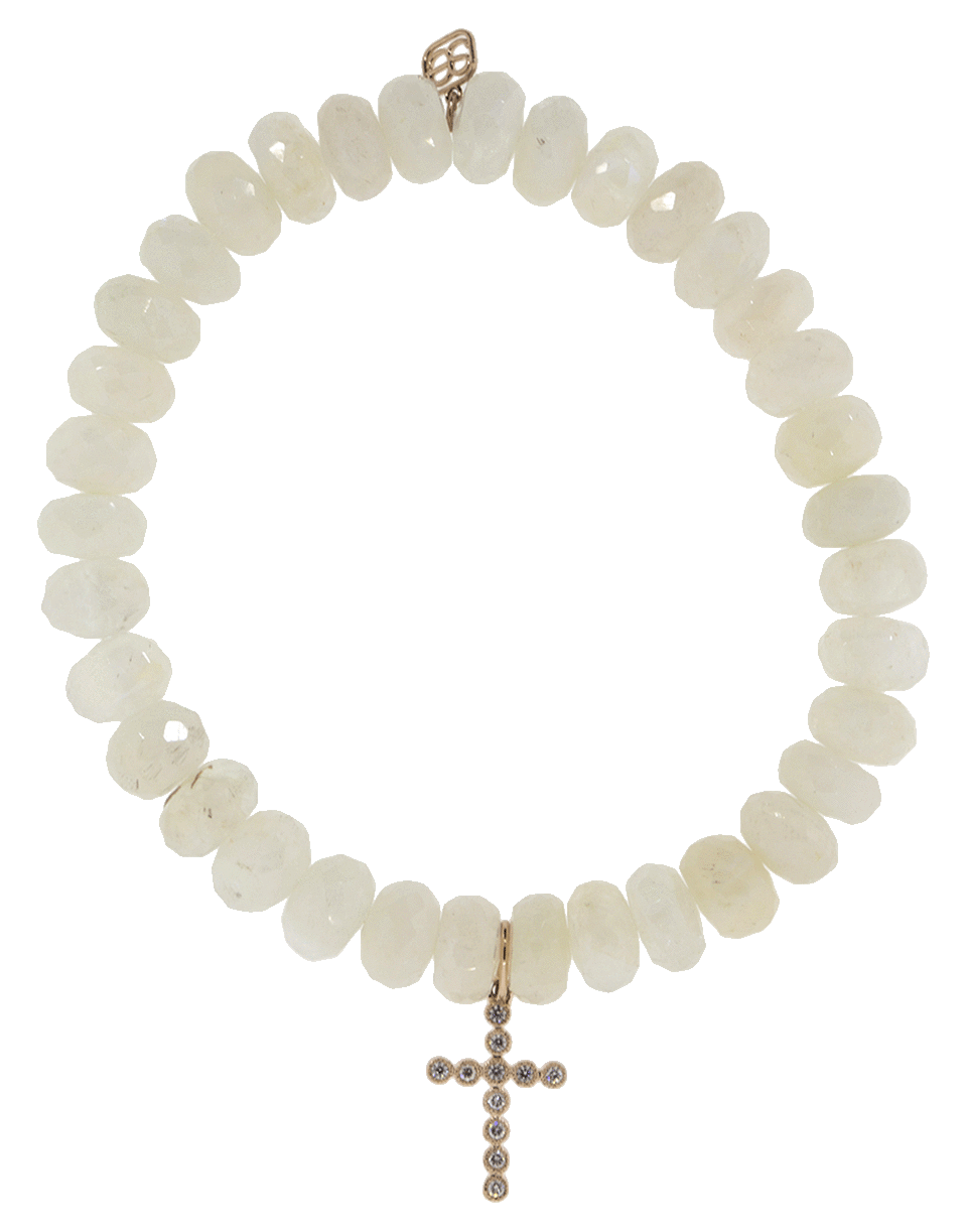 SYDNEY EVAN-Diamond Cross Charm Bracelet-ROSE GOLD