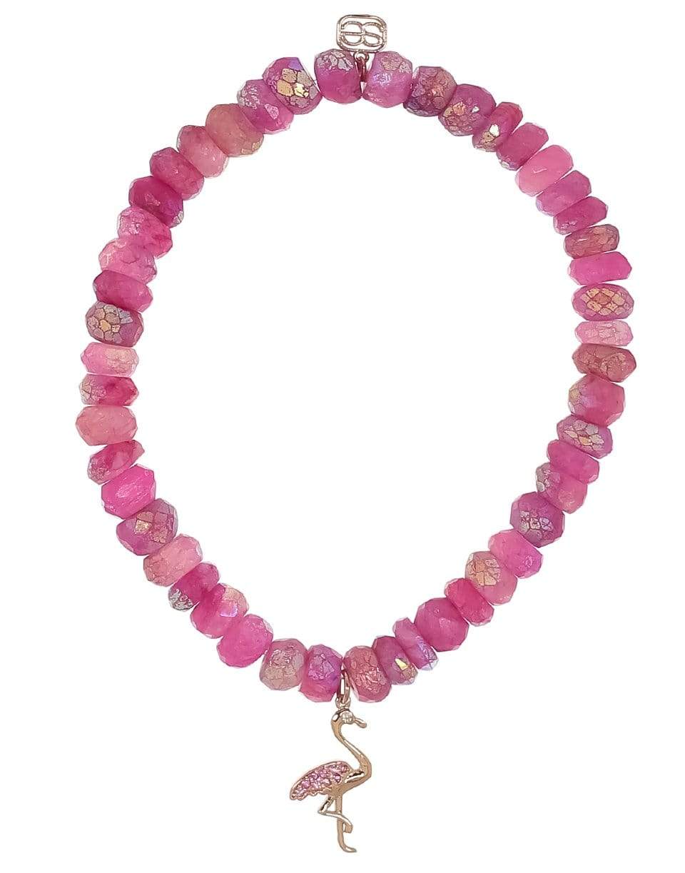 SYDNEY EVAN-Flamingo Fuschia Moonstone Bracelet-ROSE GOLD