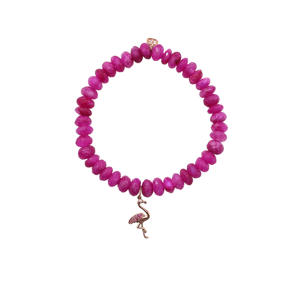 SYDNEY EVAN-Flamingo Ruby Moonstone Beaded Bracelet-ROSE GOLD