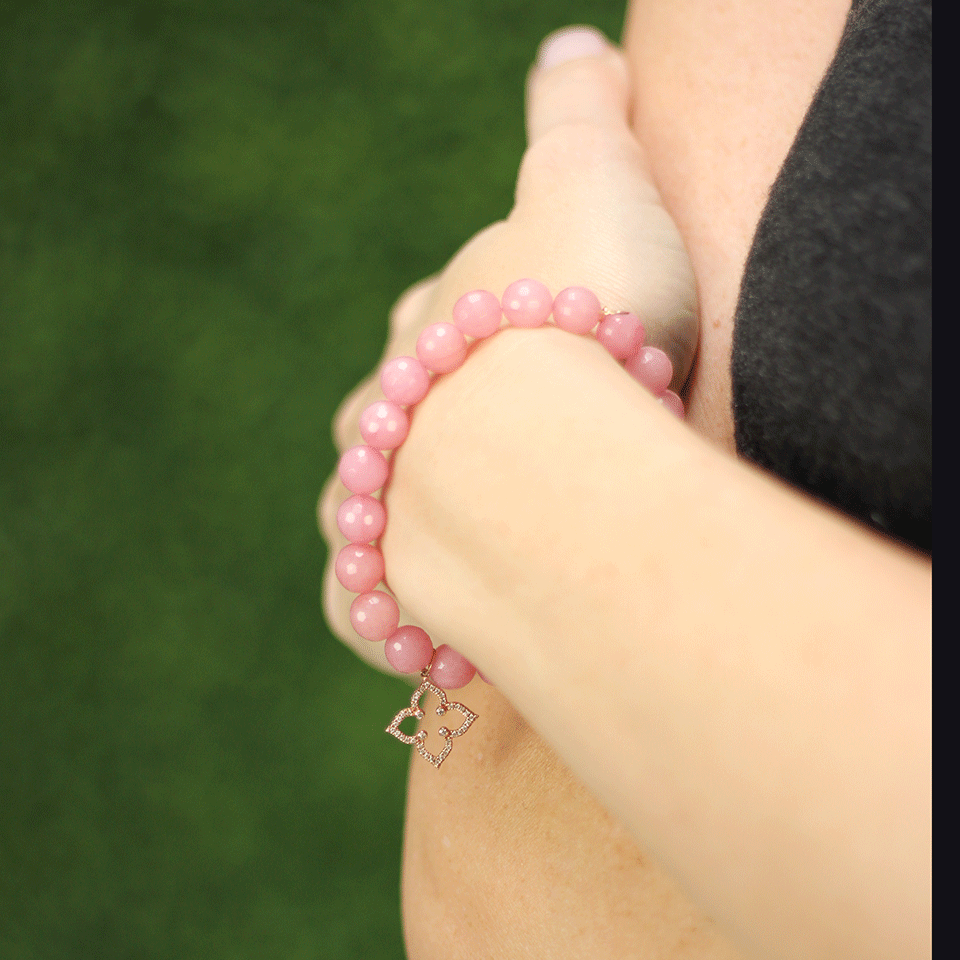 SYDNEY EVAN-Moroccan Star Beaded Bracelet-ROSE GOLD
