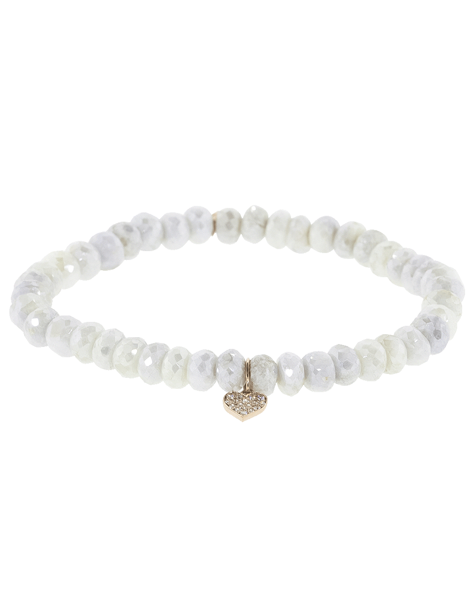 SYDNEY EVAN-Pave Diamond Heart Charm Bracelet-ROSE GOLD