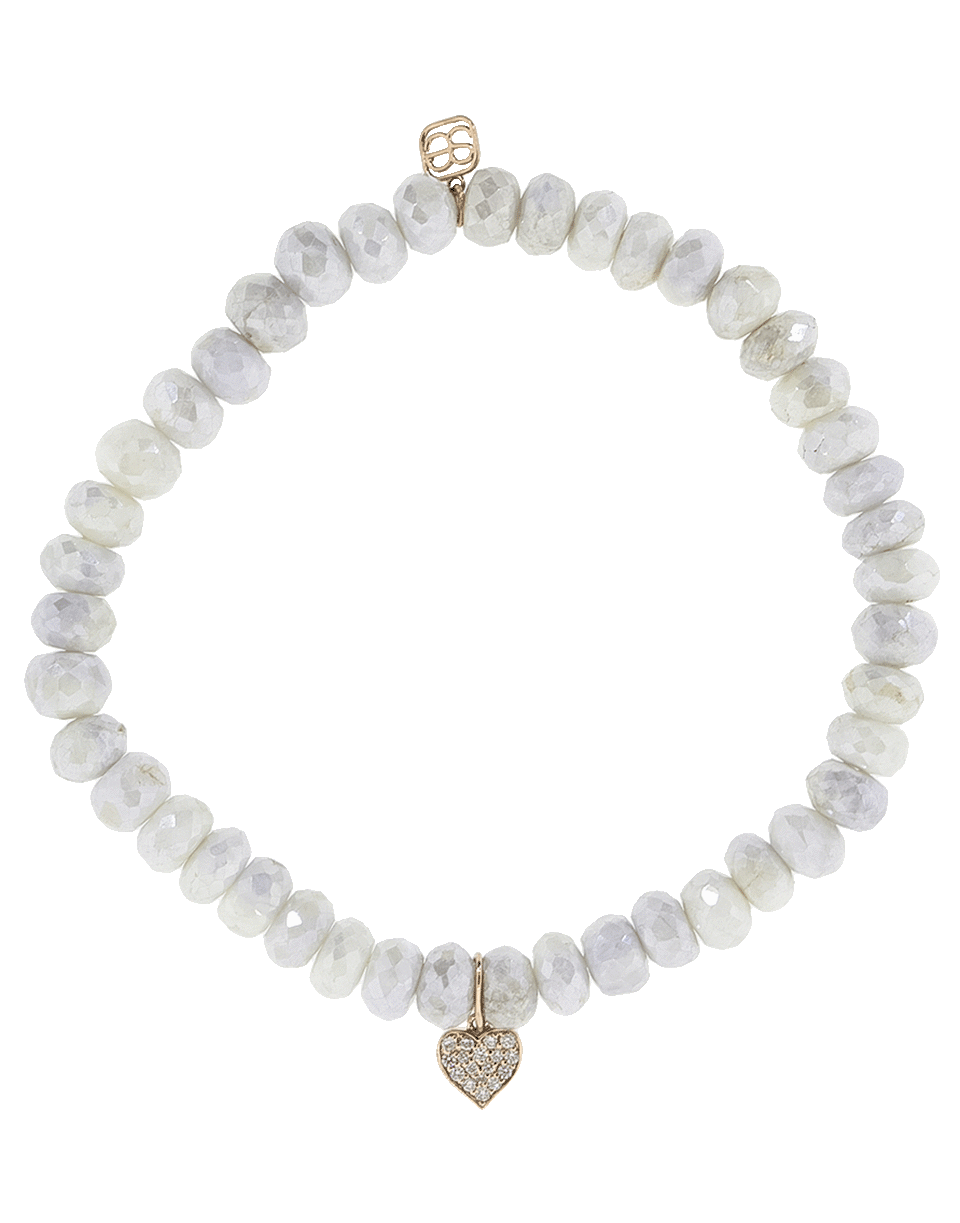 SYDNEY EVAN-Pave Diamond Heart Charm Bracelet-ROSE GOLD