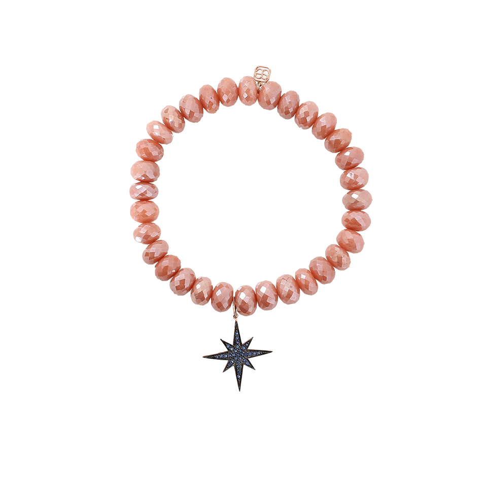 SYDNEY EVAN-Pave Starburst Brown Silverite Beaded Bracelet-ROSE GOLD