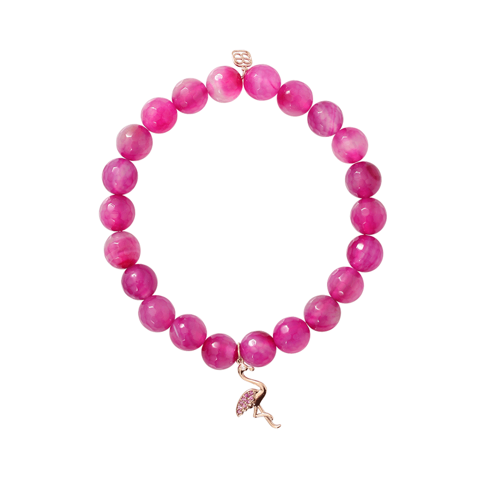 SYDNEY EVAN-Sapphire Flamingo Beaded Bracelet-ROSE GOLD