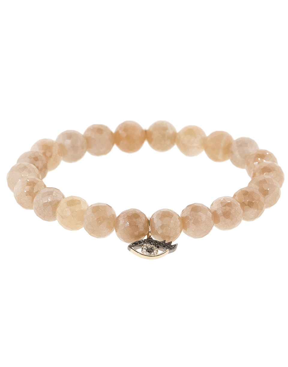 SYDNEY EVAN-Small Pave Eyelash Evil Eye Charm Bracelet-ROSE GOLD