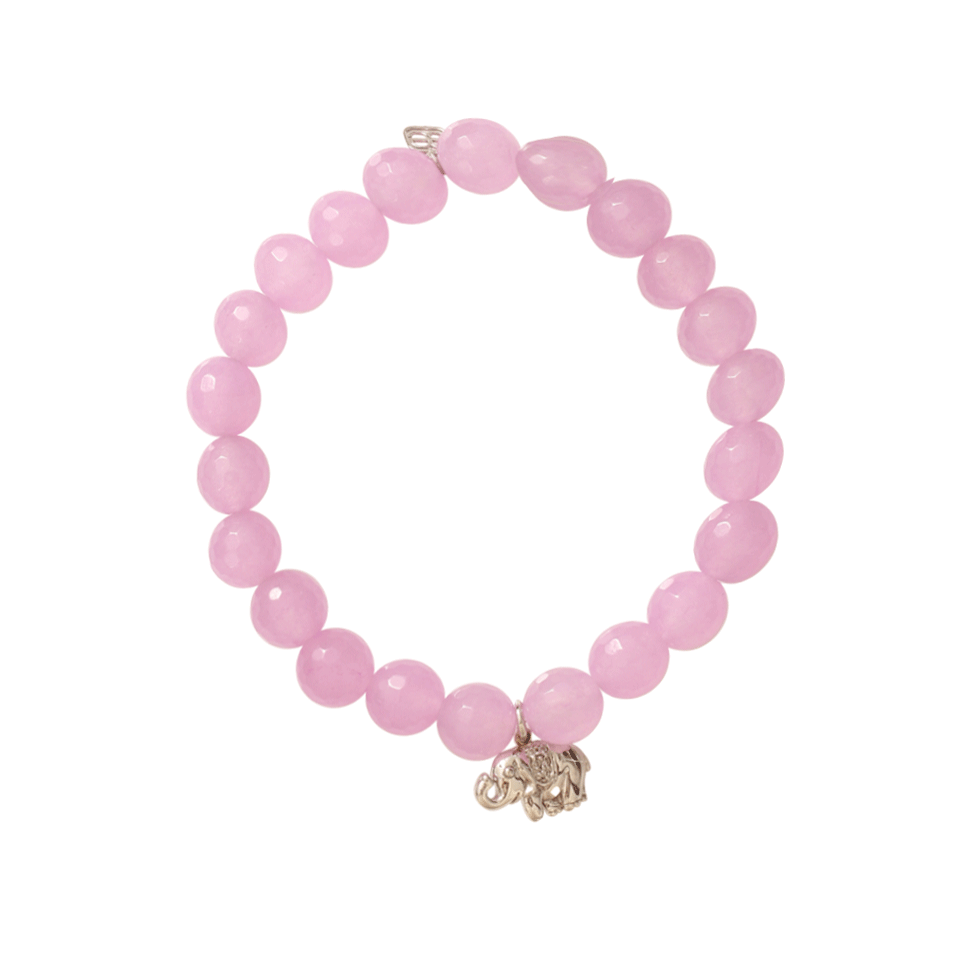 SYDNEY EVAN-Diamond Elephant Beaded Bracelet-WHITE GOLD