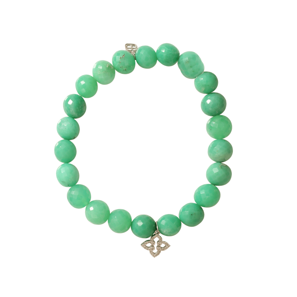 SYDNEY EVAN-Diamond Moroccan Charm Beaded Bracelet-WHITE GOLD