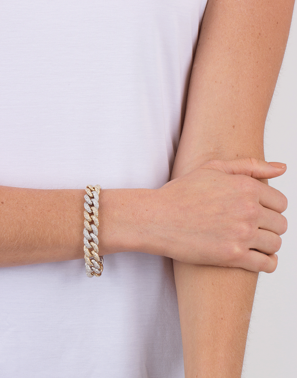 SYDNEY EVAN-Diamond Pave Link Bracelet-WHITE GOLD