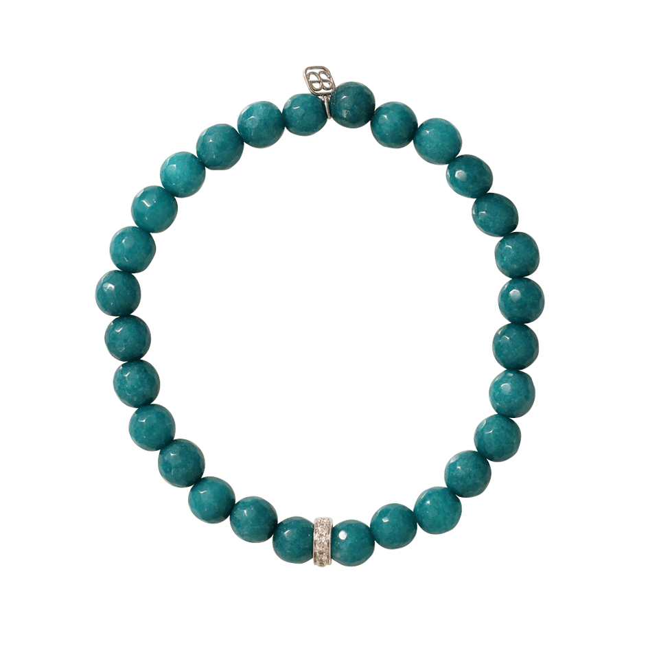 SYDNEY EVAN-Diamond Rondelle Beaded Bracelet-WHITE GOLD