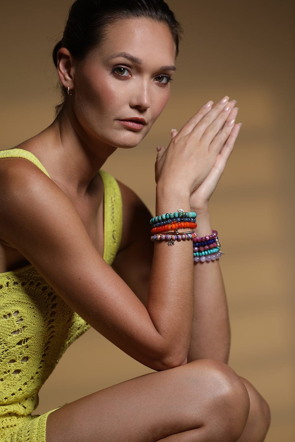 SYDNEY EVAN-Diamond Rondelle Kyanite Bead Bracelet-WHITE GOLD