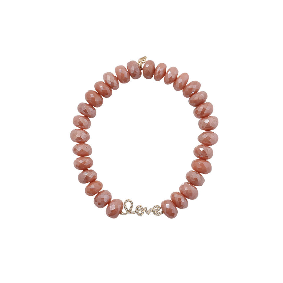 SYDNEY EVAN-Love Australian Moonstone Beaded Bracelet-WHITE GOLD