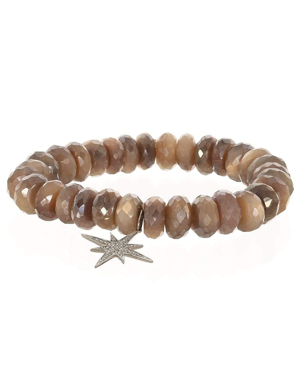 SYDNEY EVAN-Medium Diamond Starburst Bead Bracelet-WHITE GOLD