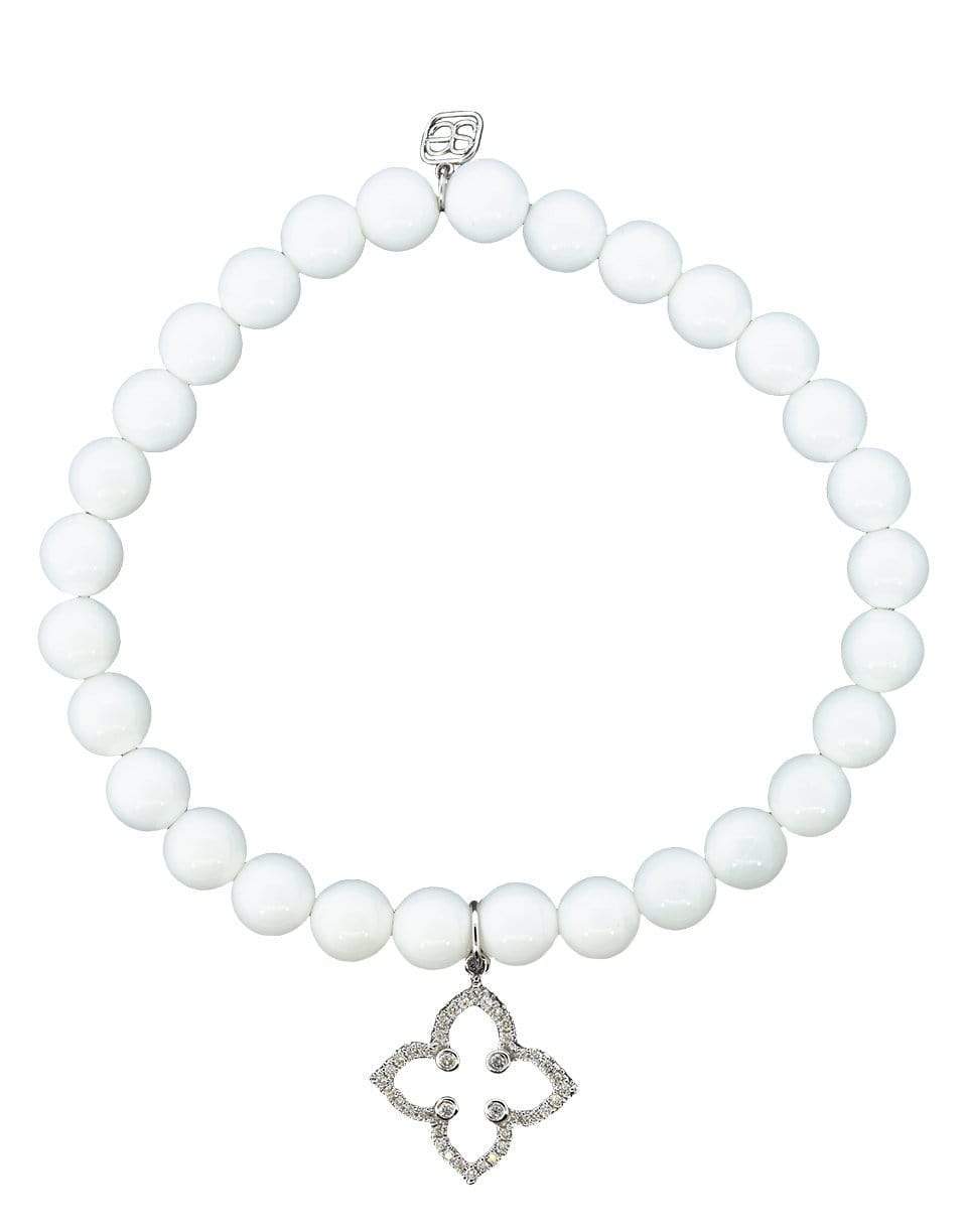SYDNEY EVAN-Moroccan Star Charm Bracelet-WHITE GOLD