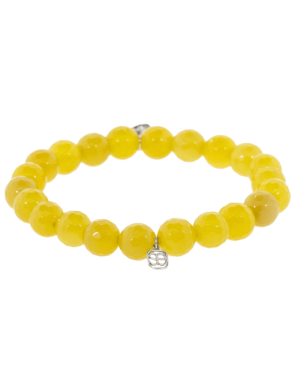 SYDNEY EVAN-Small Evil Eye Disc Charm Bracelet-WHITE GOLD