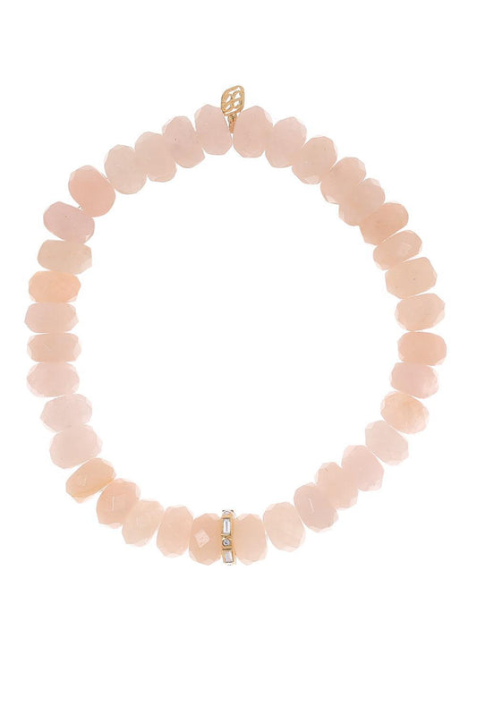 Baguette Morganite Rondelle Bracelet-YELLOW GOLD-JEWELRYFINE JEWELBRACELET O-SYDNEY EVAN
