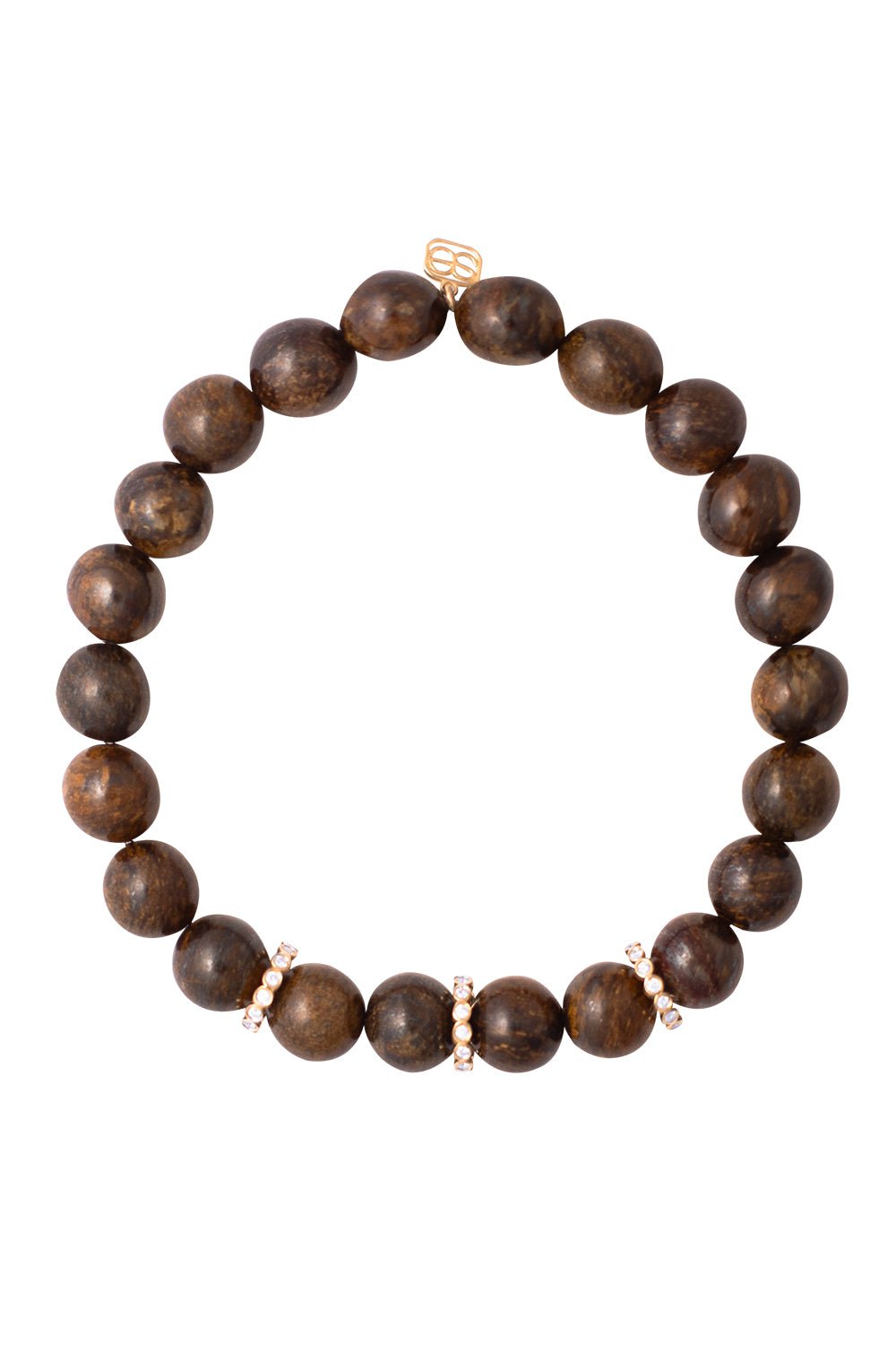SYDNEY EVAN-Bronzite Bead Combo Bracelet-YELLOW GOLD