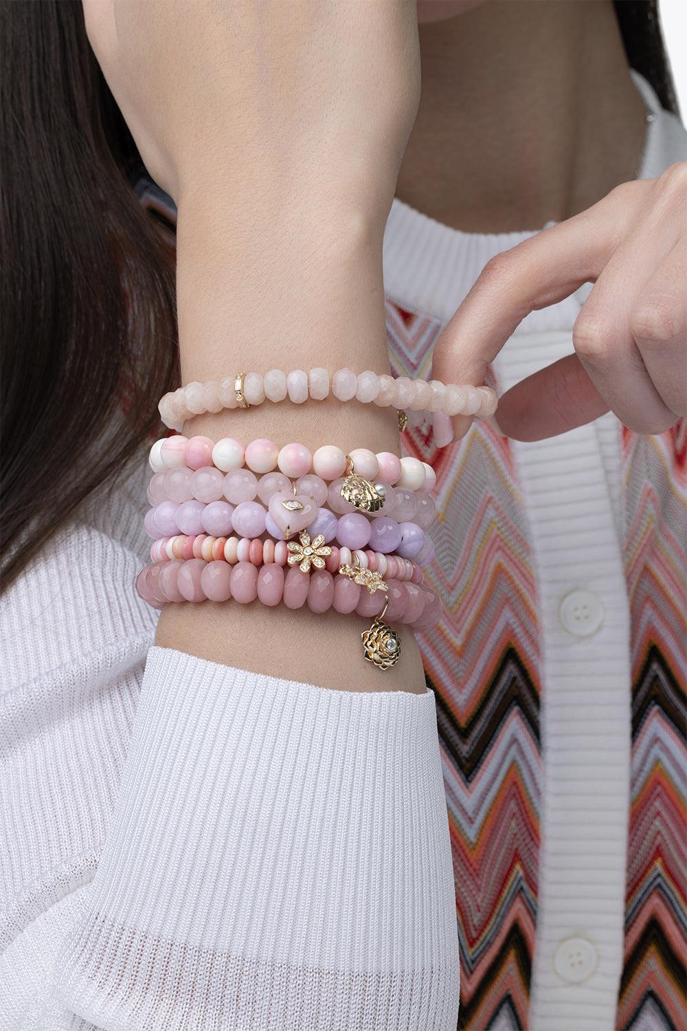 Camellia Guava Quartz Charm Bracelet-YELLOW GOLD-JEWELRYFINE JEWELBRACELET O-SYDNEY EVAN