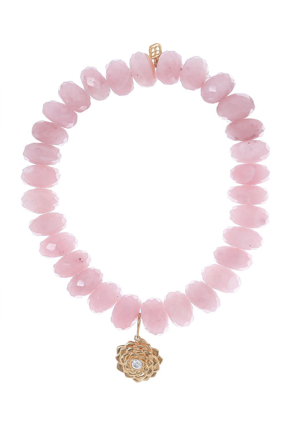 Camellia Guava Quartz Charm Bracelet-YELLOW GOLD-JEWELRYFINE JEWELBRACELET O-SYDNEY EVAN