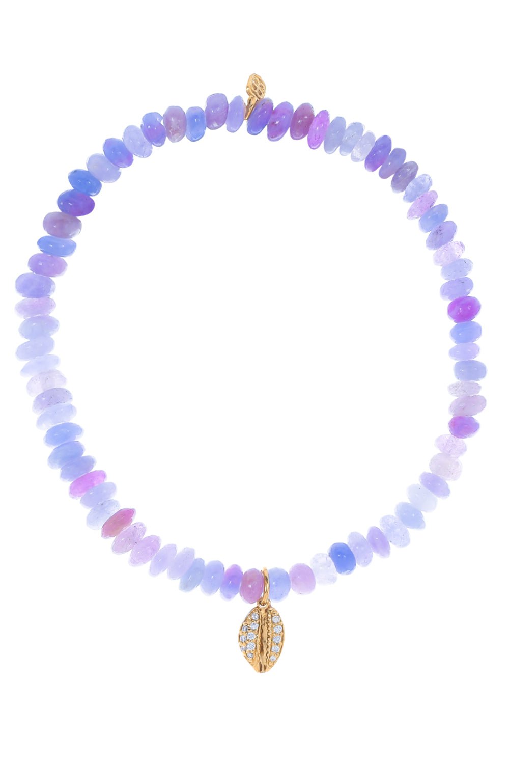 SYDNEY EVAN-Cowrie Shell Heckmenite Charm Bracelet-YELLOW GOLD