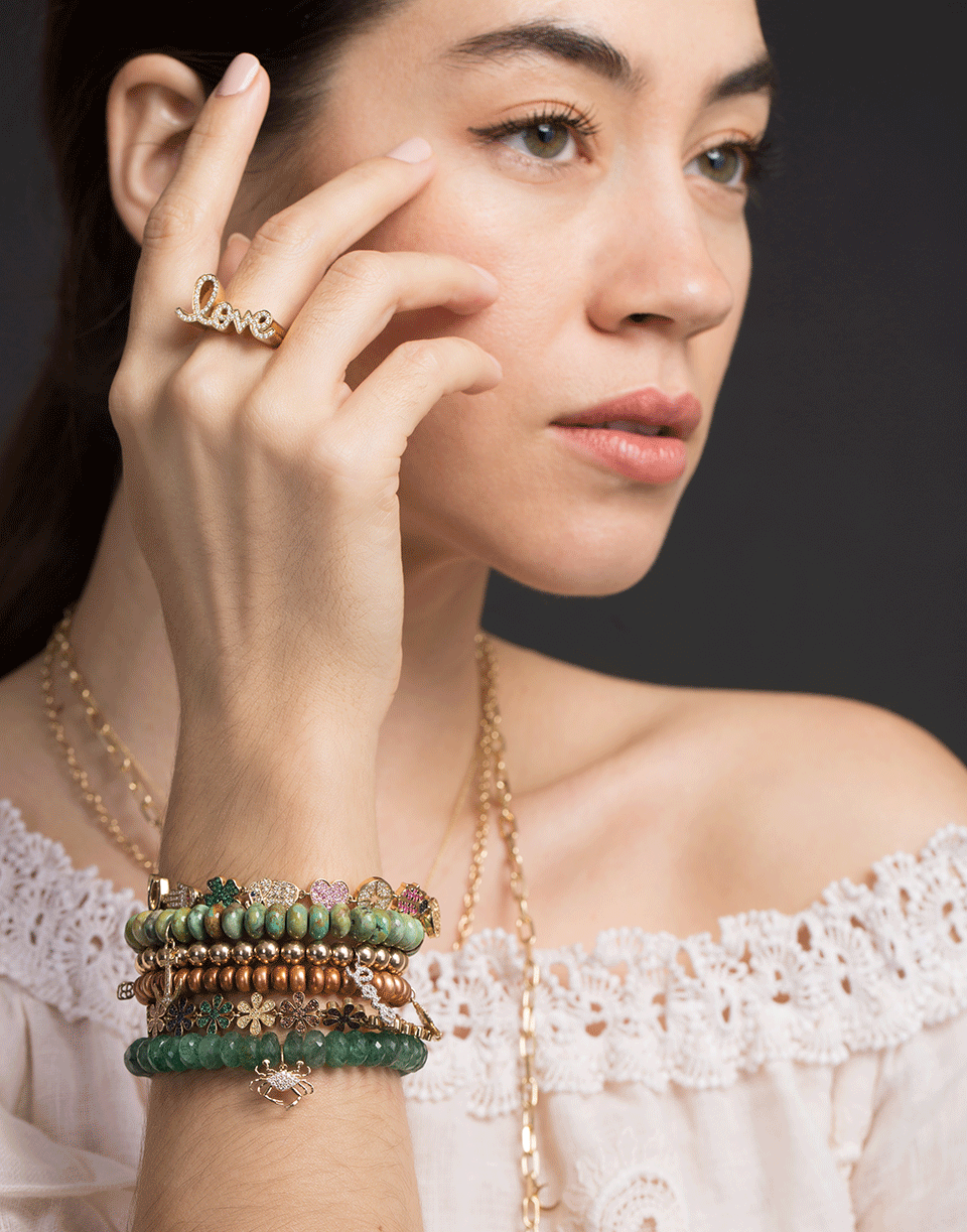 SYDNEY EVAN-Crab Charm Bracelet-YELLOW GOLD