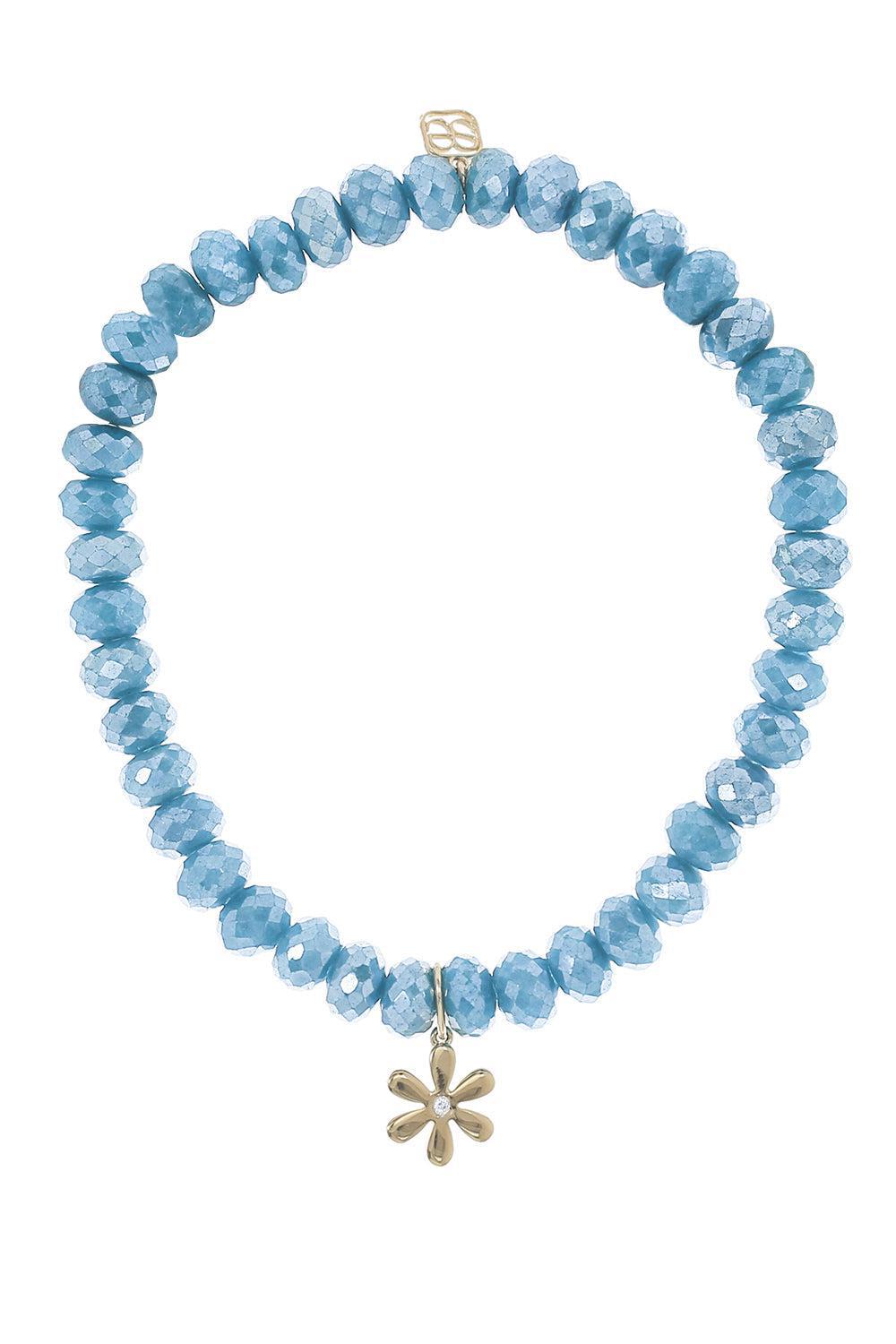 Daisy Teal Quartz Charm Bracelet-YELLOW GOLD-JEWELRYFINE JEWELBRACELET O-SYDNEY EVAN