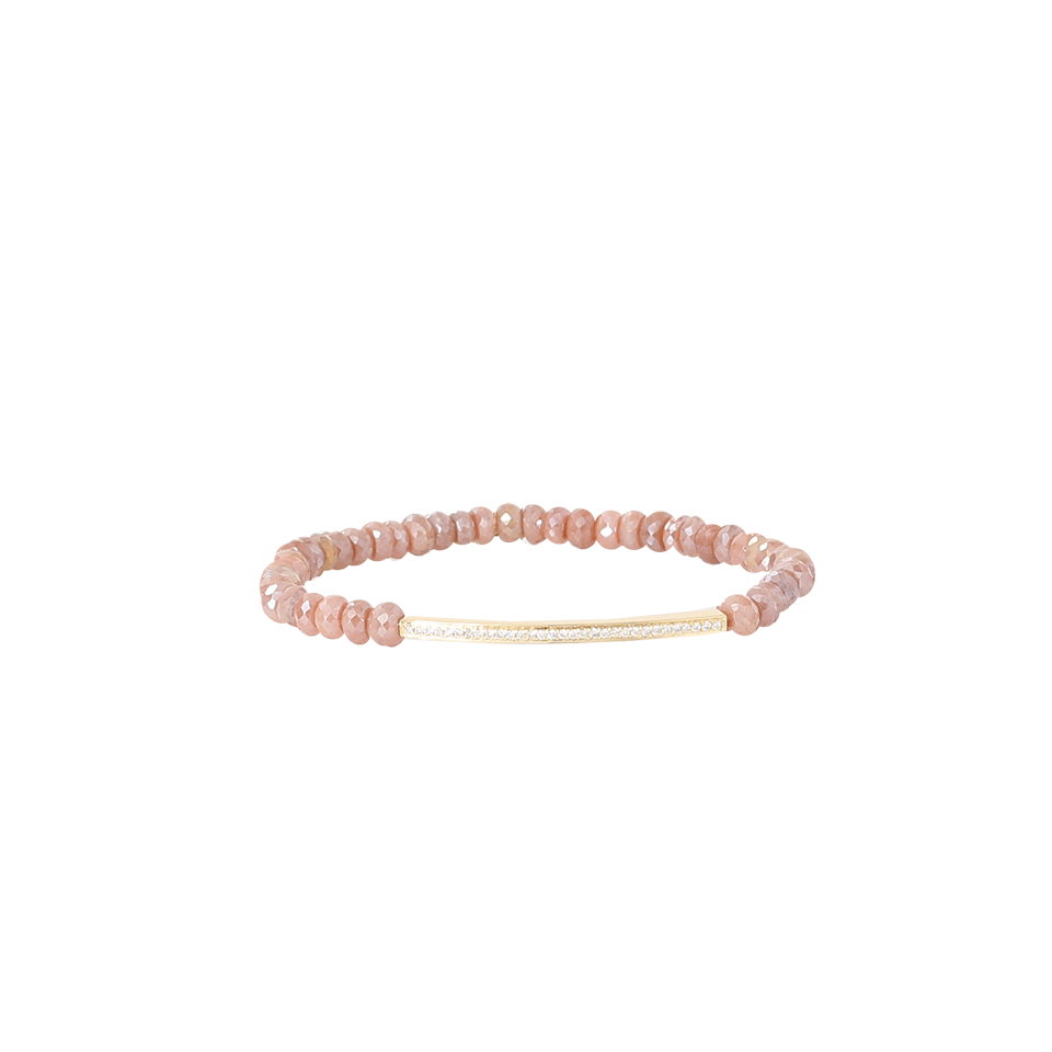SYDNEY EVAN-Diamond Bar Brown Silverite Beaded Bracelet-YELLOW GOLD