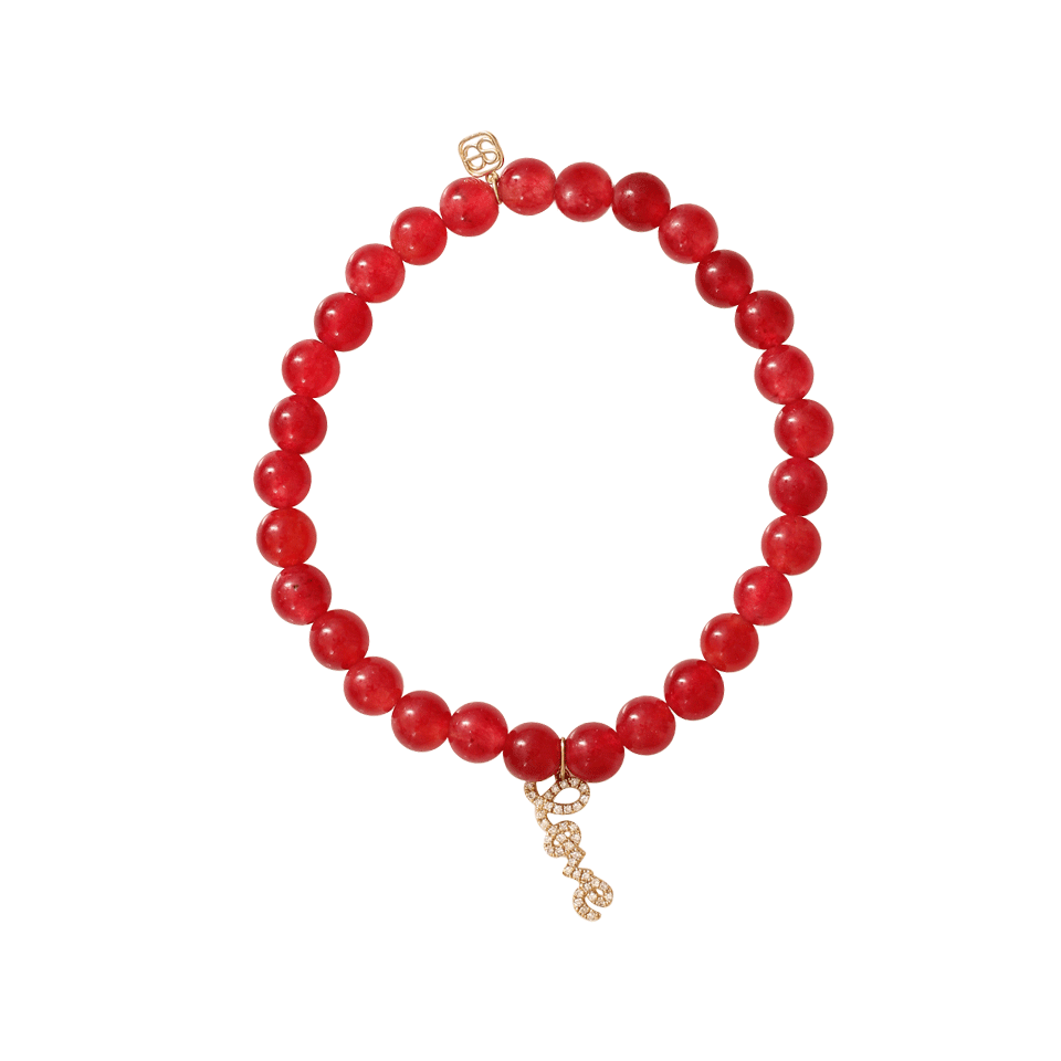 SYDNEY EVAN-Diamond Love Beaded Bracelet-YELLOW GOLD