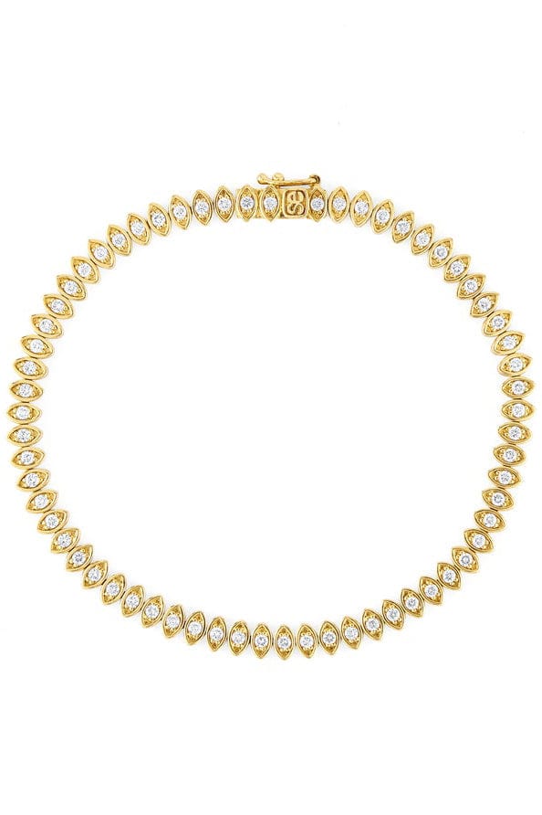 SYDNEY EVAN-Diamond Marquis Evil Eye Tennis Bracelet-YELLOW GOLD
