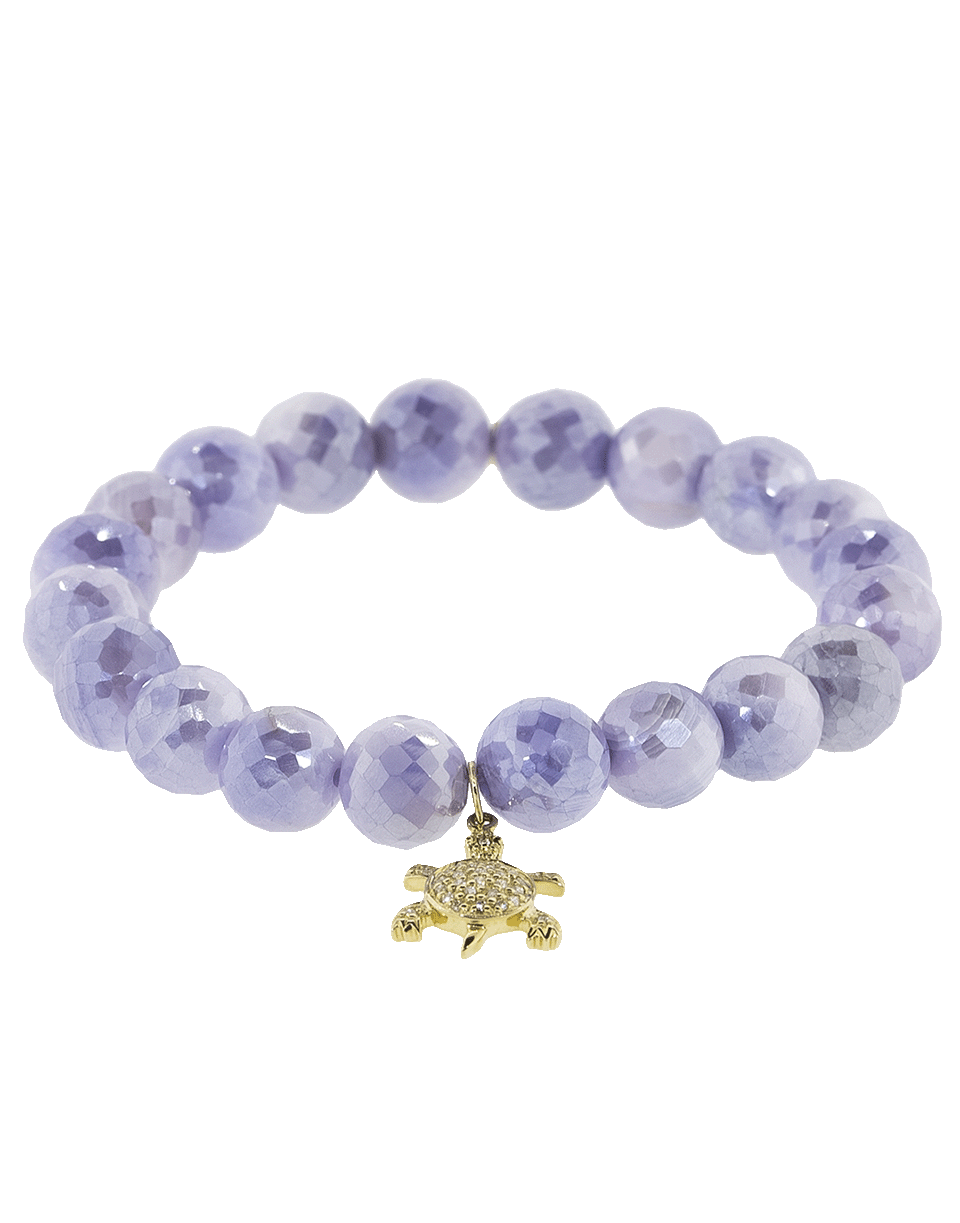 SYDNEY EVAN-Diamond Pave Turtle Lavender Moonstone Bracelet-YELLOW GOLD
