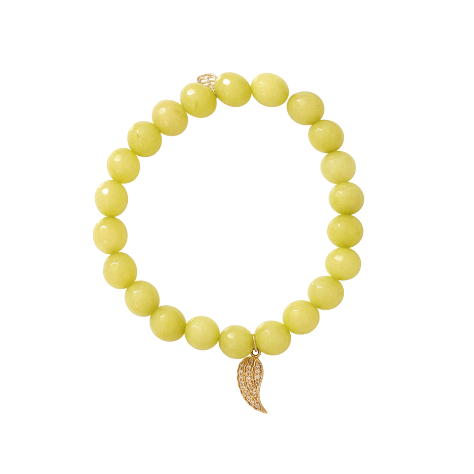 SYDNEY EVAN-Diamond Wing Beaded Bracelet-YELLOW GOLD