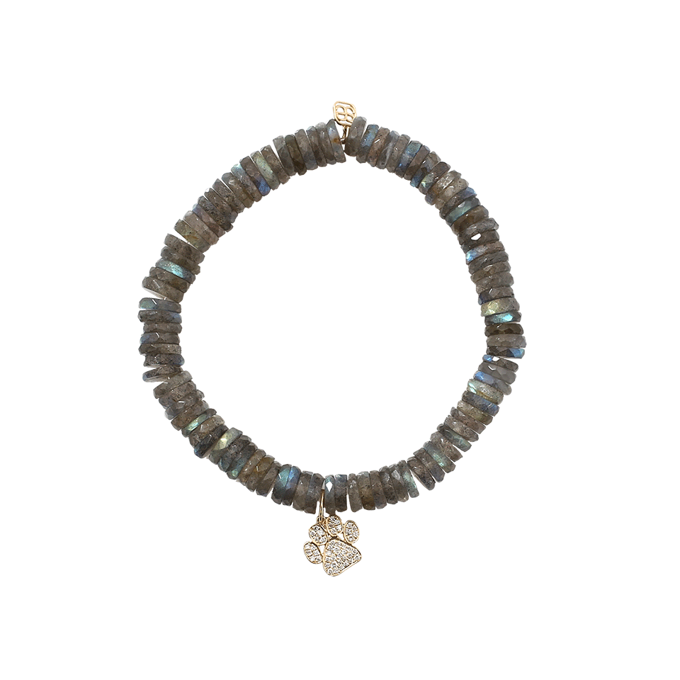 SYDNEY EVAN-Dog Paw Labradorite Beaded Bracelet-YELLOW GOLD