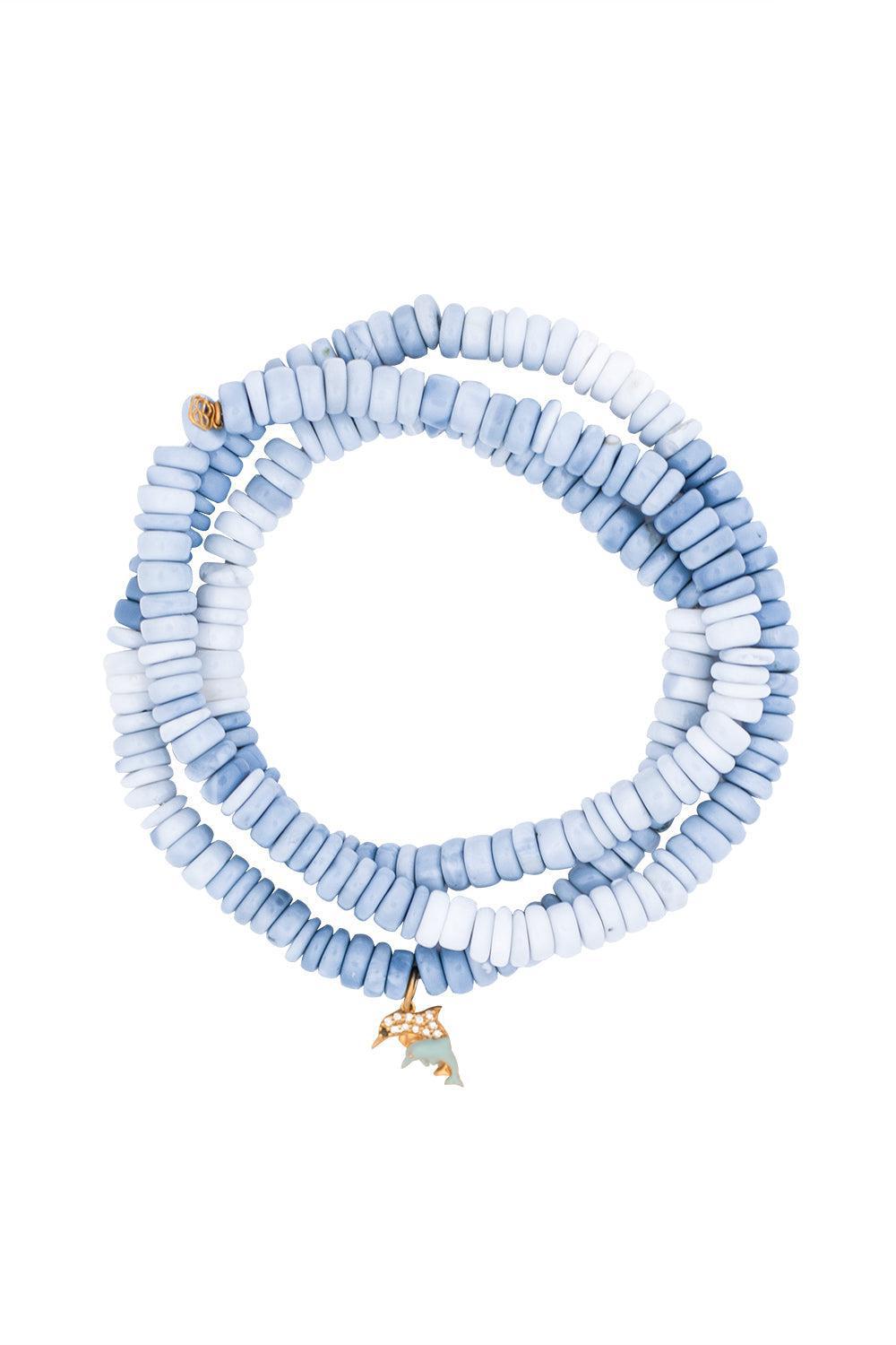 Dolphin Family Blue Opal Charm Wrap Bracelet-YELLOW GOLD-JEWELRYFINE JEWELBRACELET O-SYDNEY EVAN
