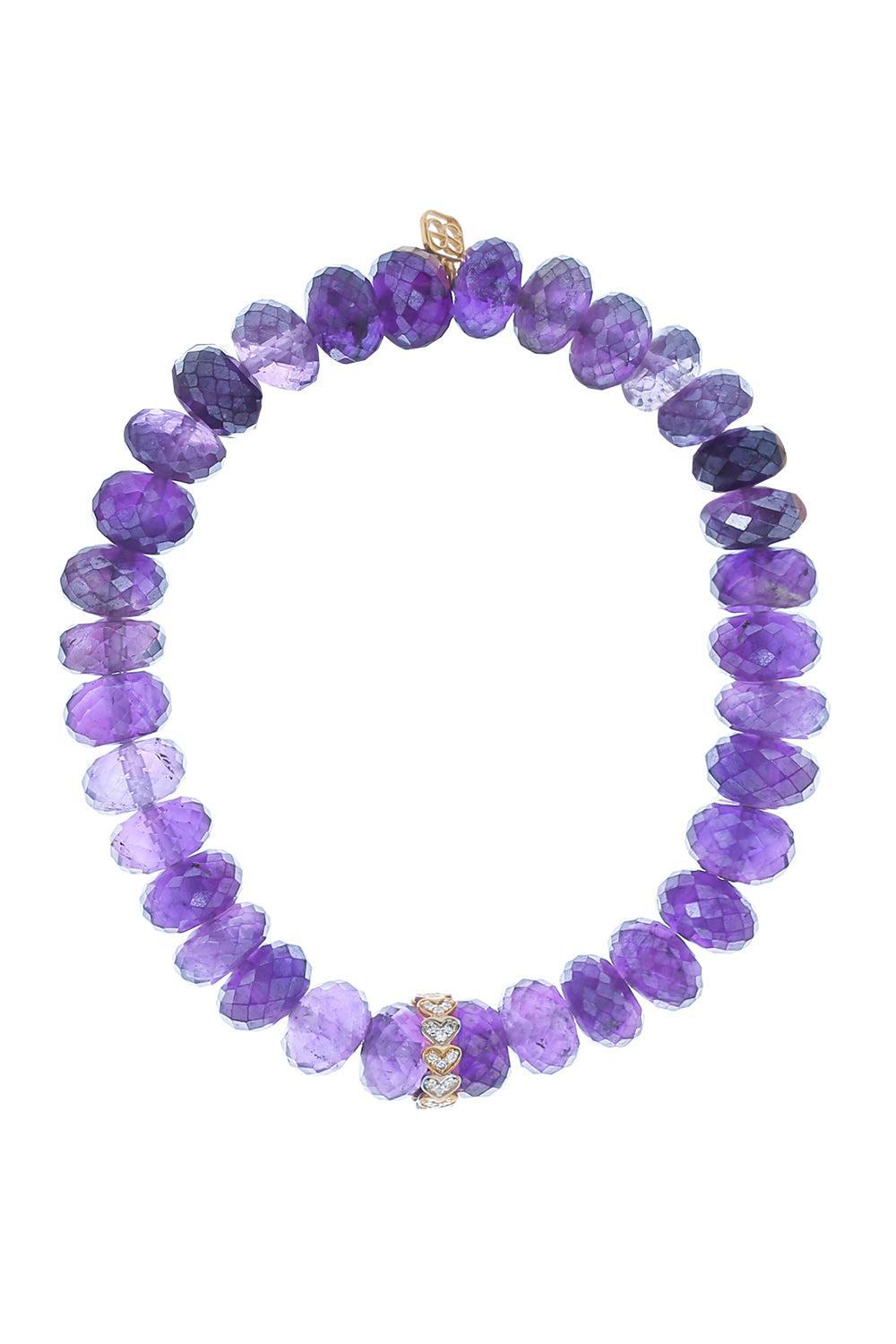 Eternity Heart Rondelle Amethyst Bracelet-YELLOW GOLD-JEWELRYFINE JEWELBRACELET O-SYDNEY EVAN