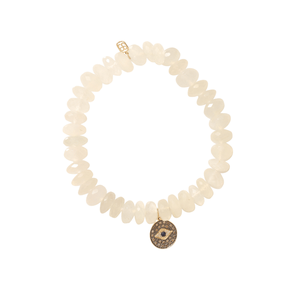 SYDNEY EVAN-Evil Eye Beaded Bracelet-YELLOW GOLD