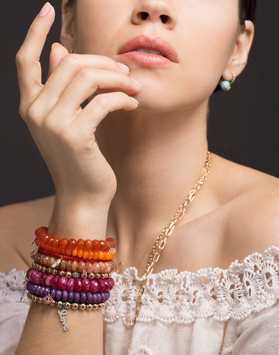 SYDNEY EVAN-Evil Eye Charm Bracelet-YELLOW GOLD