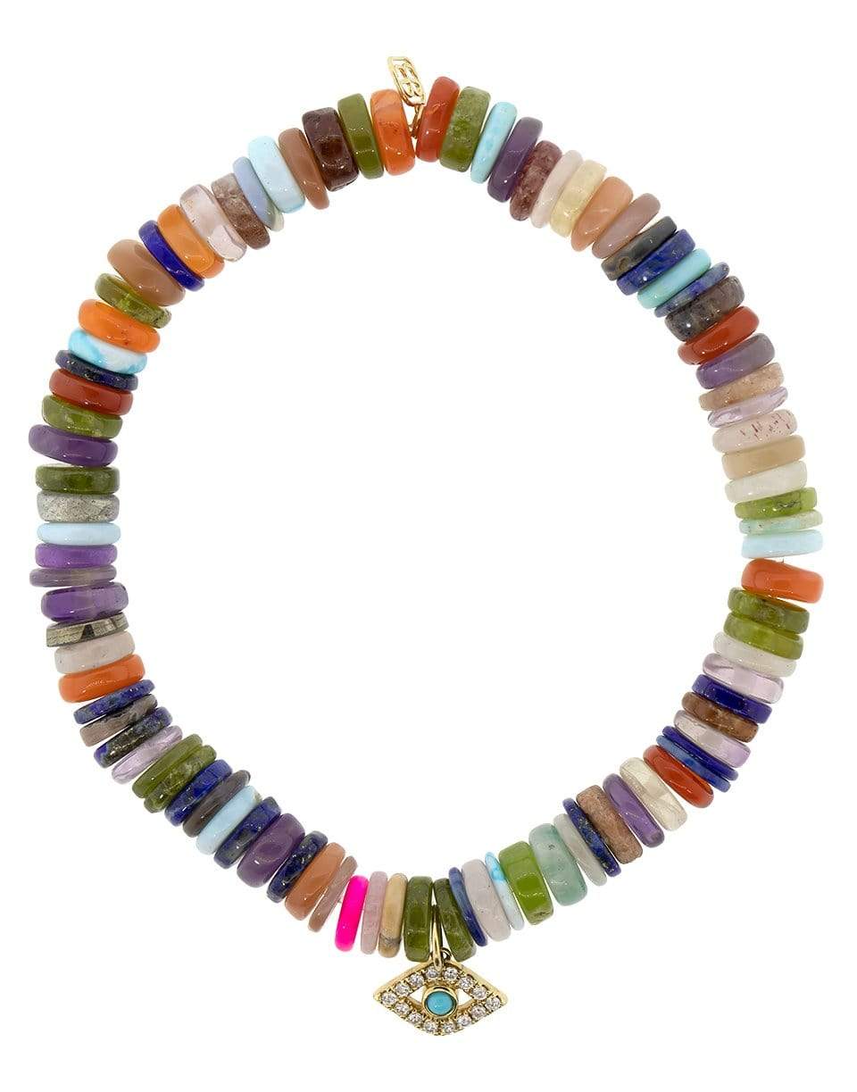 SYDNEY EVAN-Evil Eye Multi Opal Bracelet-YELLOW GOLD