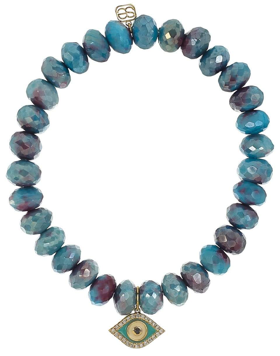 SYDNEY EVAN-Evil Eye Mystic Blue Quartz Bracelet-YELLOW GOLD