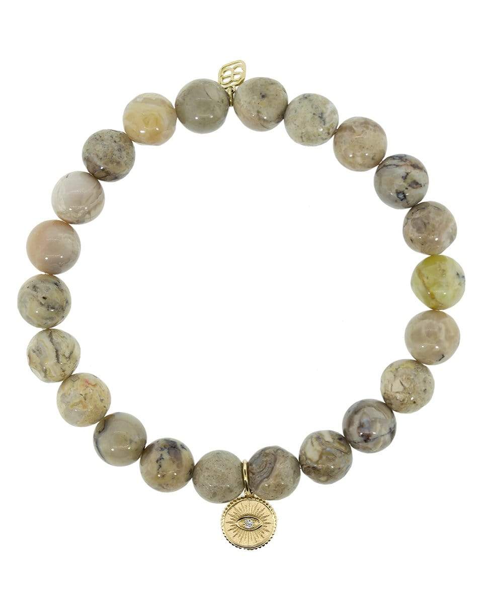 SYDNEY EVAN-Eye Coin Charm Bracelet-YELLOW GOLD