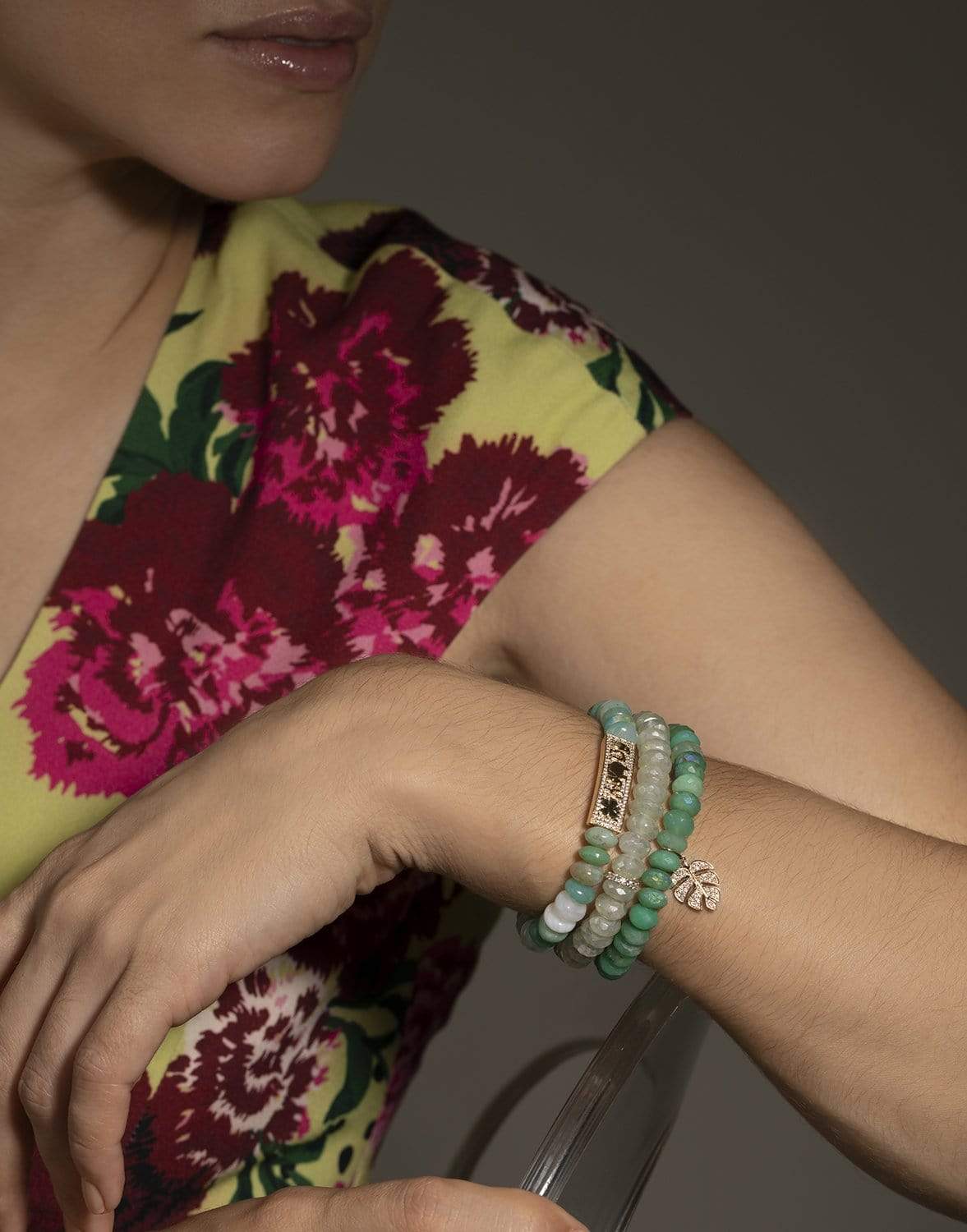 SYDNEY EVAN-Good Luck Peru Opal Bead Bracelet-YELLOW GOLD