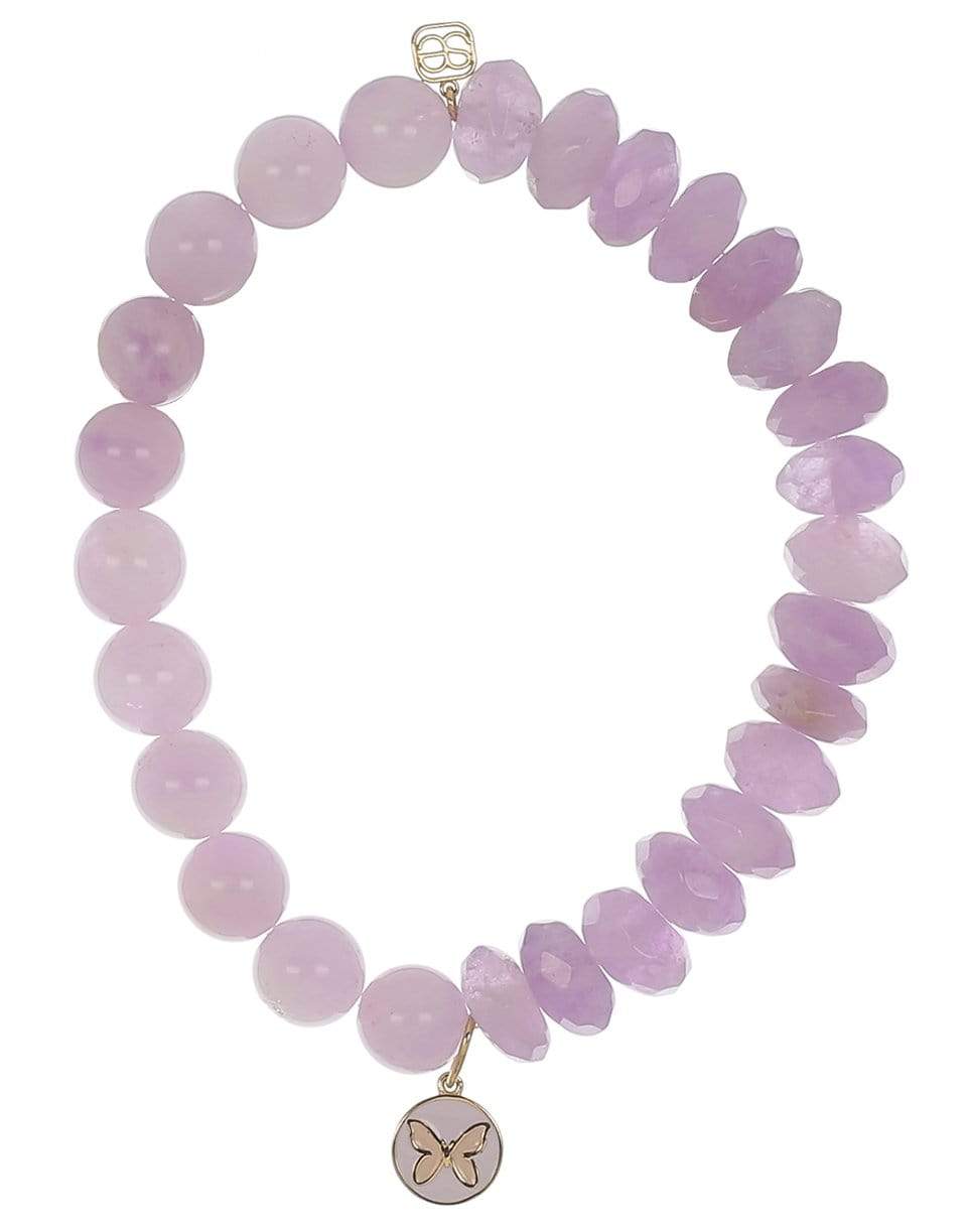 SYDNEY EVAN-Lavender Butterfly Amethyst Bead Bracelet-YELLOW GOLD