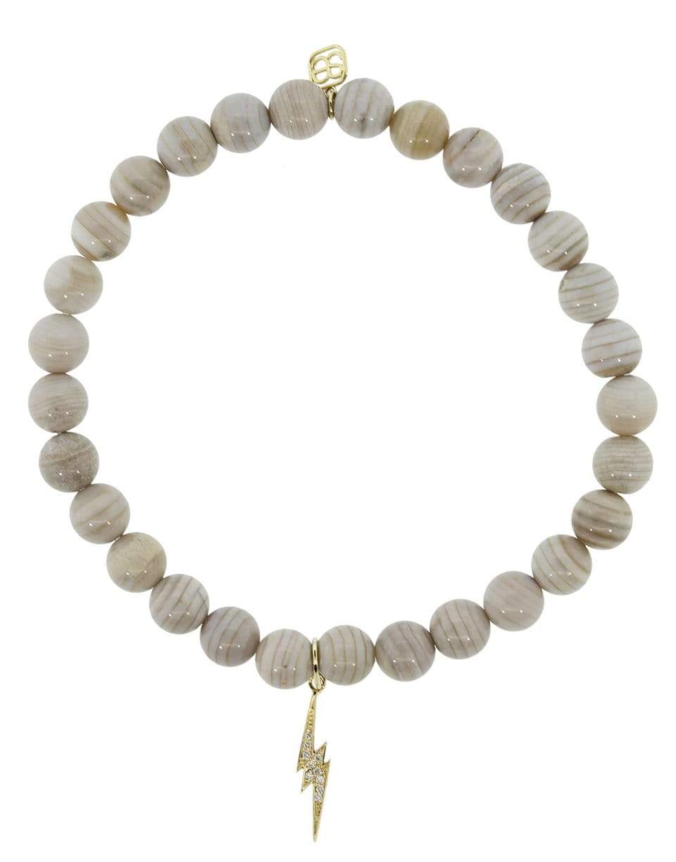 SYDNEY EVAN-Lightening Bolt Charm Bracelet-YELLOW GOLD