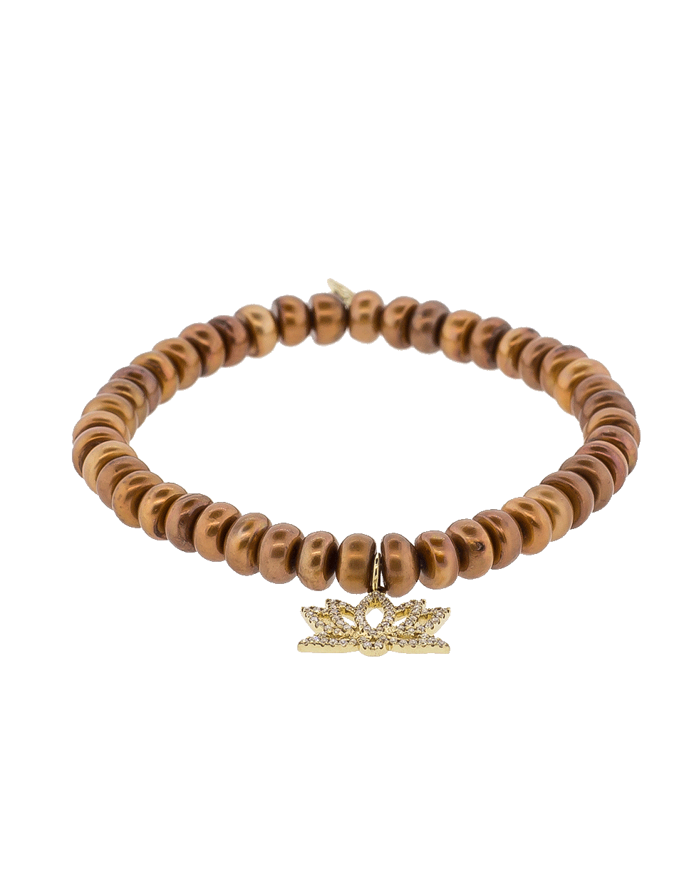 SYDNEY EVAN-Lotus Flower Charm Bracelet-YELLOW GOLD